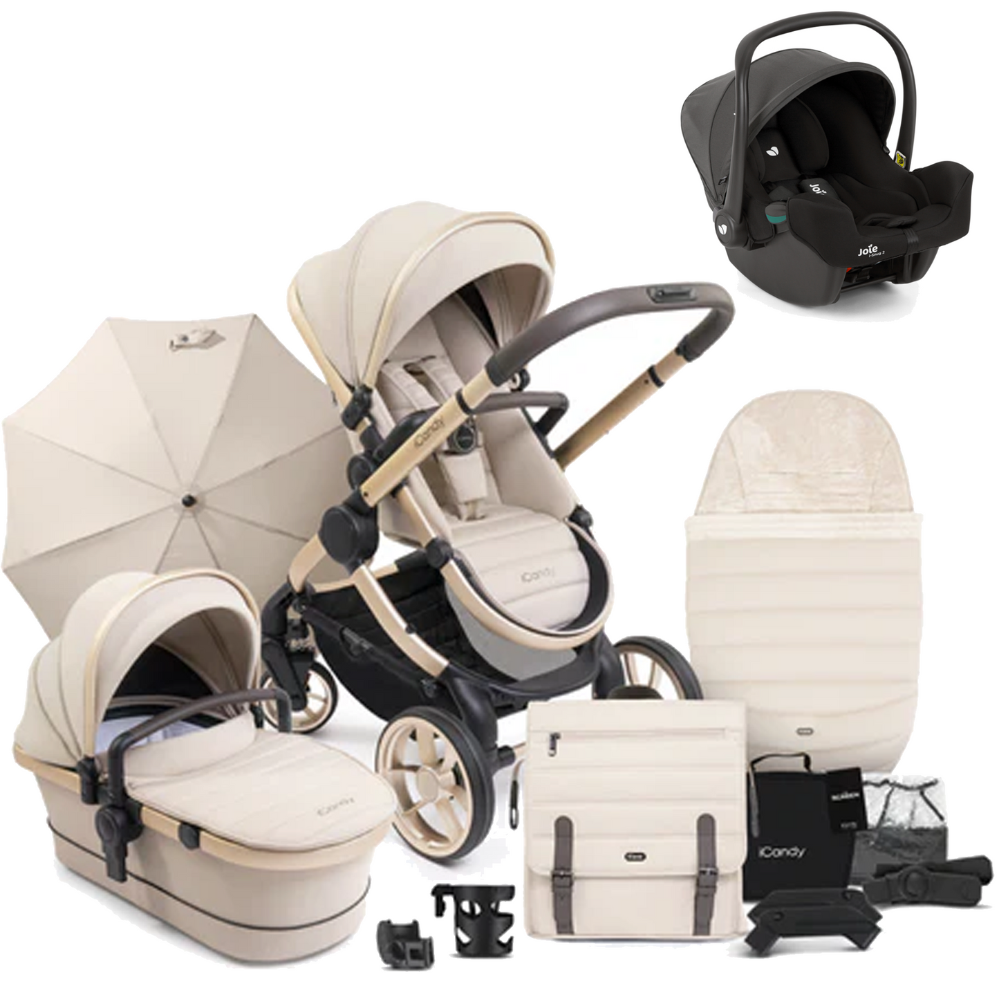 iCandy Peach 7 Bundle with Joie iSnug 2 iSize Car Seat