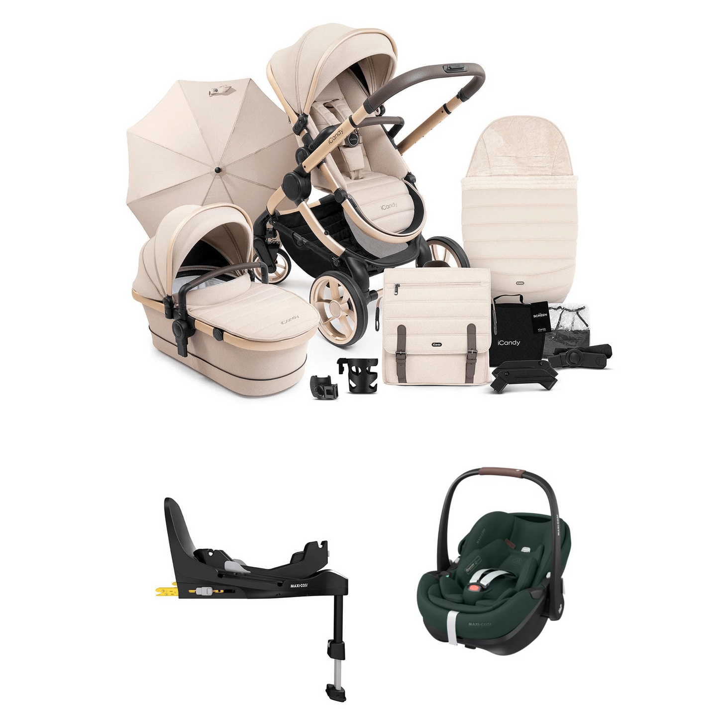 iCandy Peach 7 Bundle with Maxi Pebble Pro 2 And Familyfix Pro Isofix Base