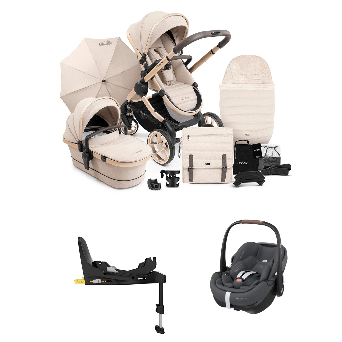 iCandy Peach 7 Bundle with Maxi Pebble Pro 2 And Familyfix Pro Isofix Base