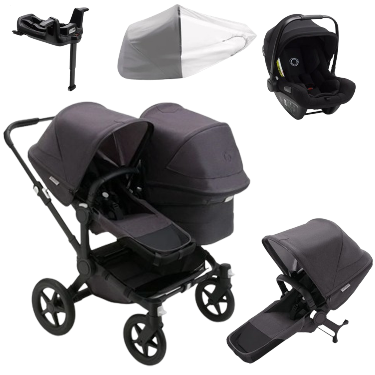 Bugaboo Donkey 5 Duo (Double) with Bugaboo Turtle Car Seat & Base