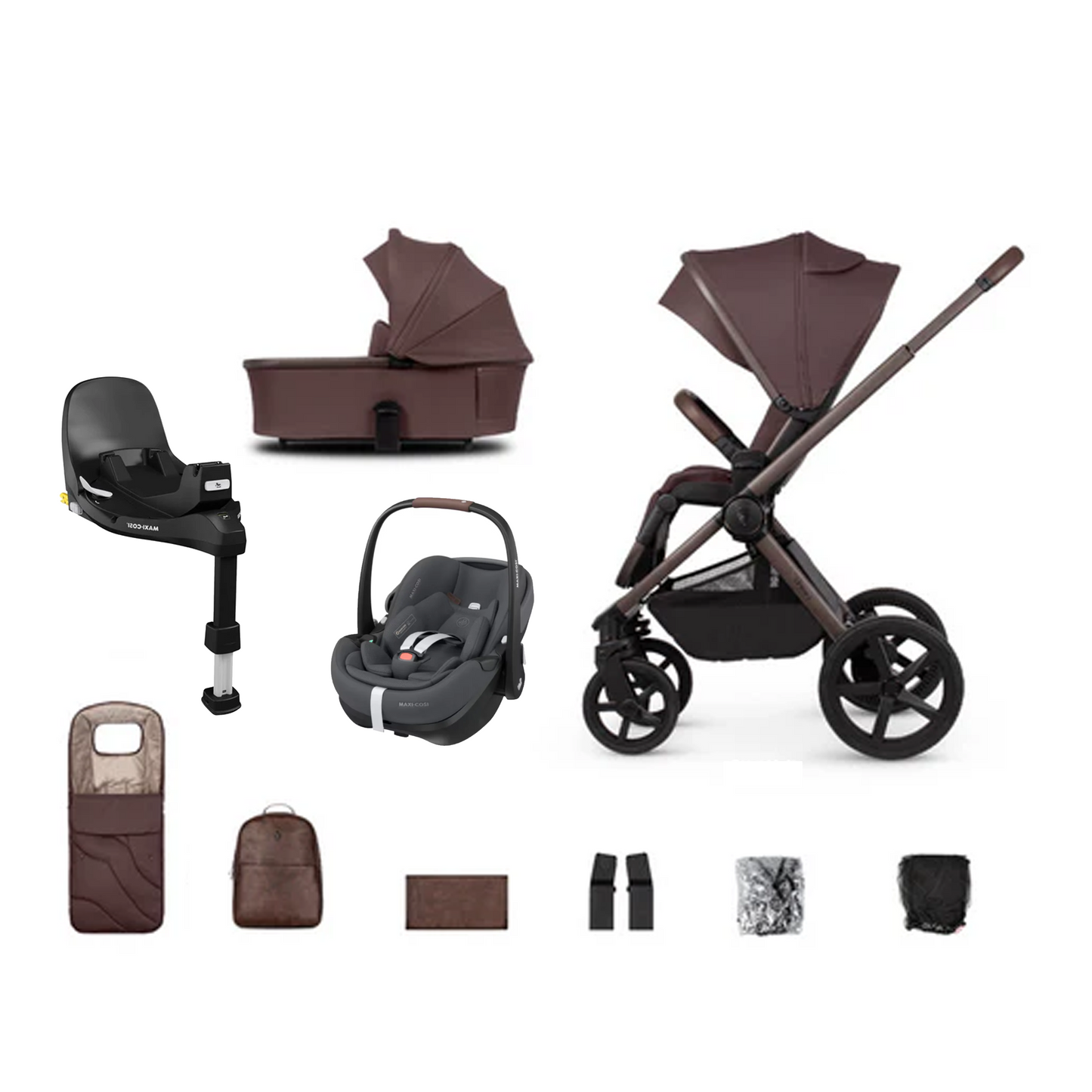 Venicci Upline 2 - 3 in 1 with Maxi Cosi Pebble 360 Pro2 and Familyfix Pro Isofix Base