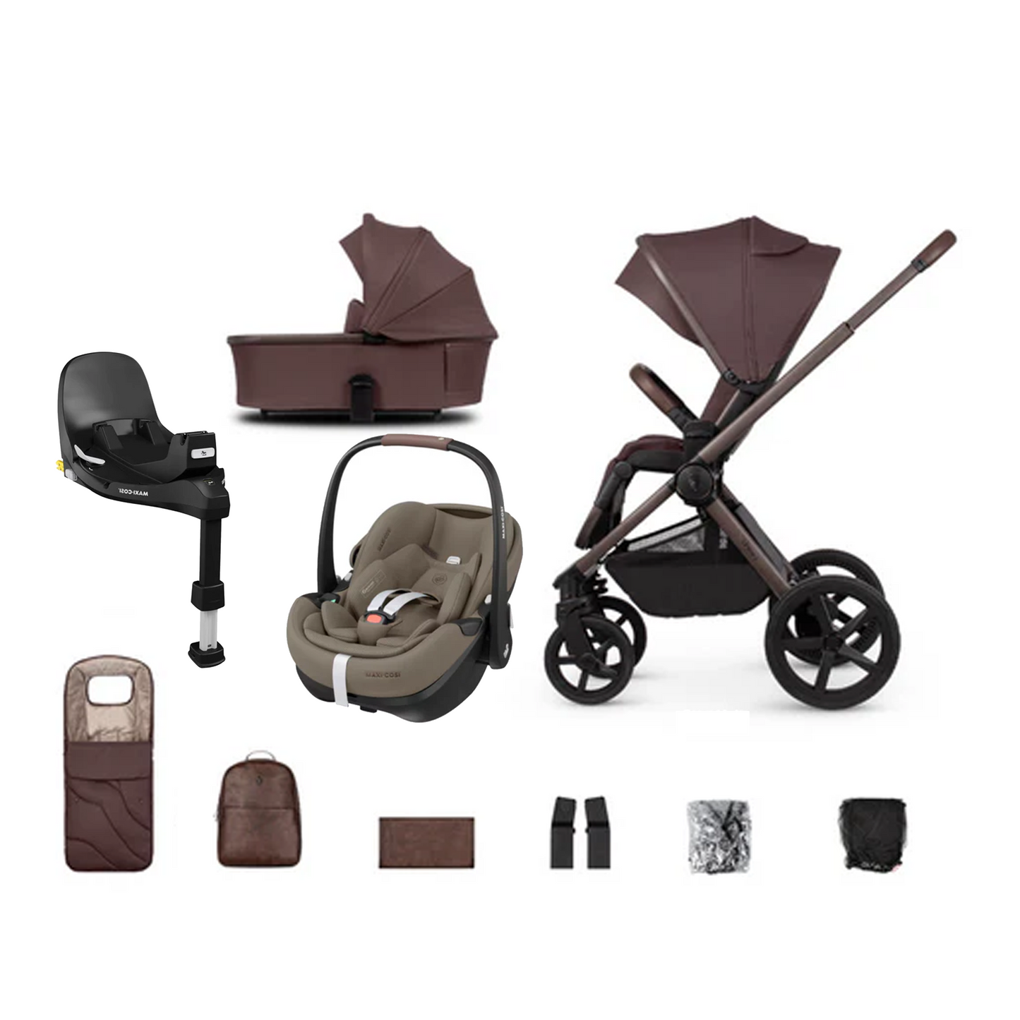 Venicci Upline 2 - 3 in 1 with Maxi Cosi Pebble 360 Pro2 and Familyfix Pro Isofix Base