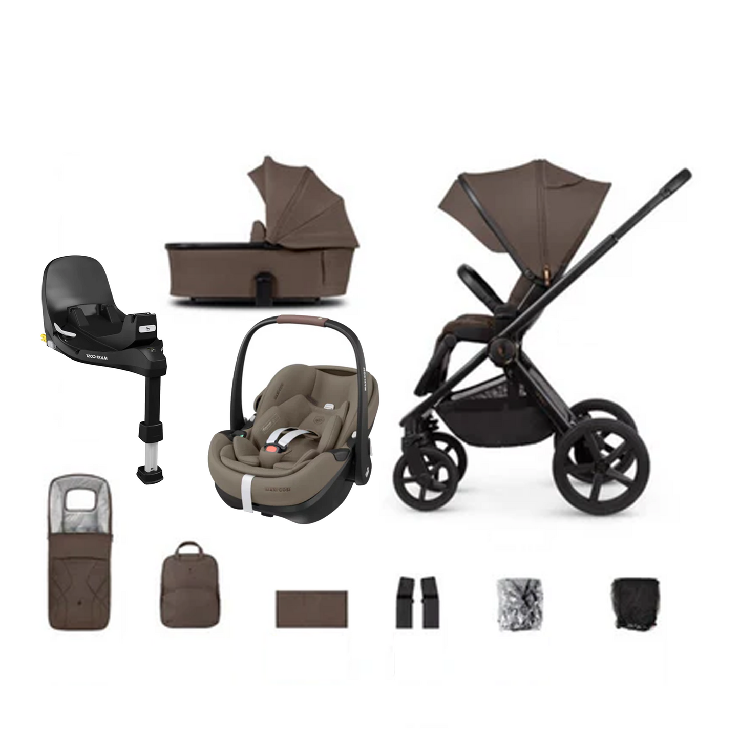 Venicci Upline 2 - 3 in 1 with Maxi Cosi Pebble 360 Pro2 and Familyfix Pro Isofix Base