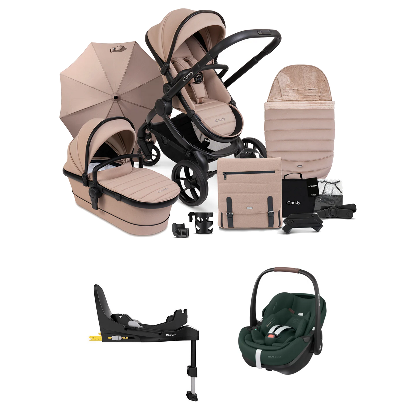 iCandy Peach 7 Bundle with Maxi Pebble Pro 2 And Familyfix Pro Isofix Base