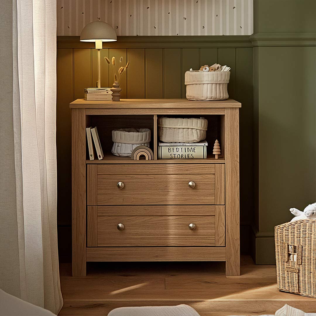 CuddleCo Burford 2 Piece Set with Cot Bed and Dresser Changer