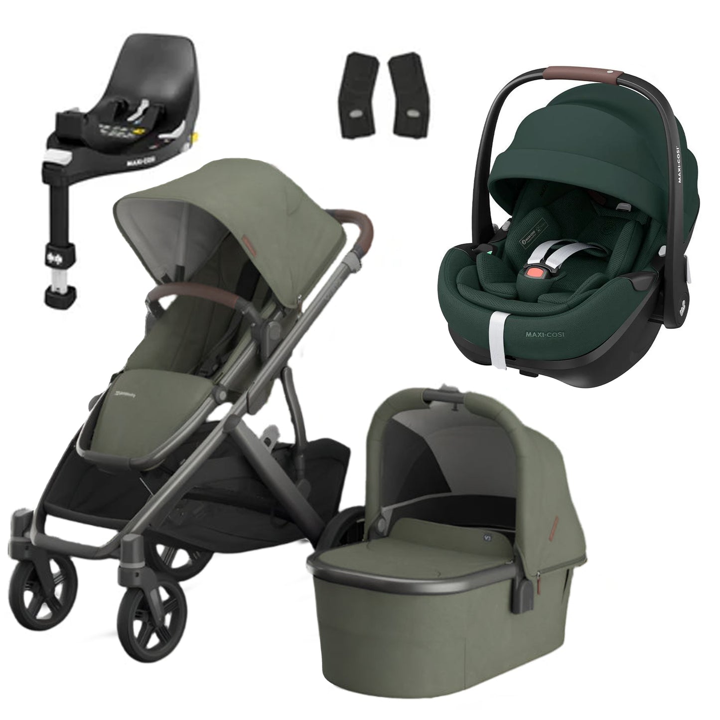 UPPAbaby Vista V3 Buggy with Maxi Cosi Pebble 360 Pro2 and Familyfix Pro Isofix Base