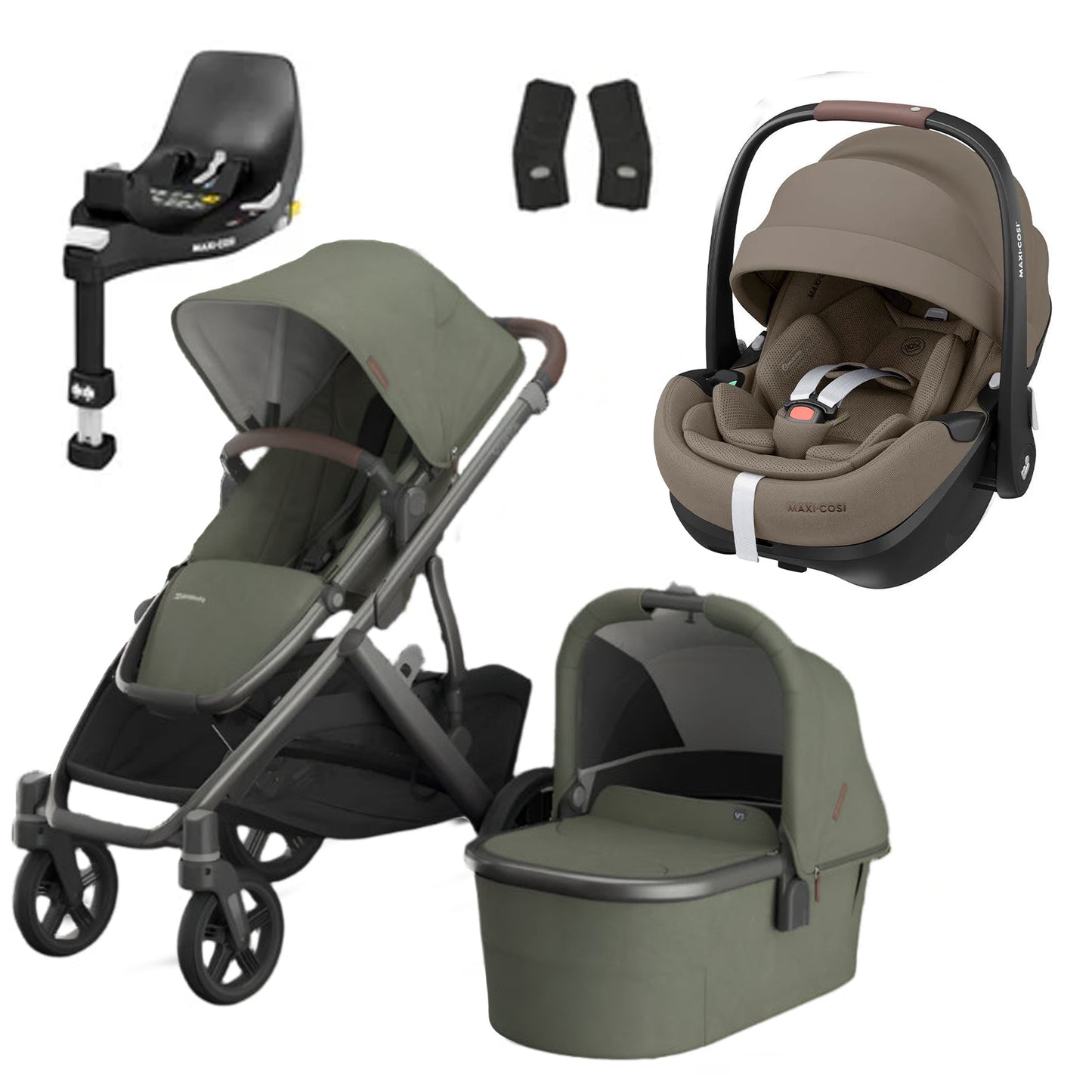 UPPAbaby Vista V3 Buggy with Maxi Cosi Pebble 360 Pro2 and Familyfix Pro Isofix Base