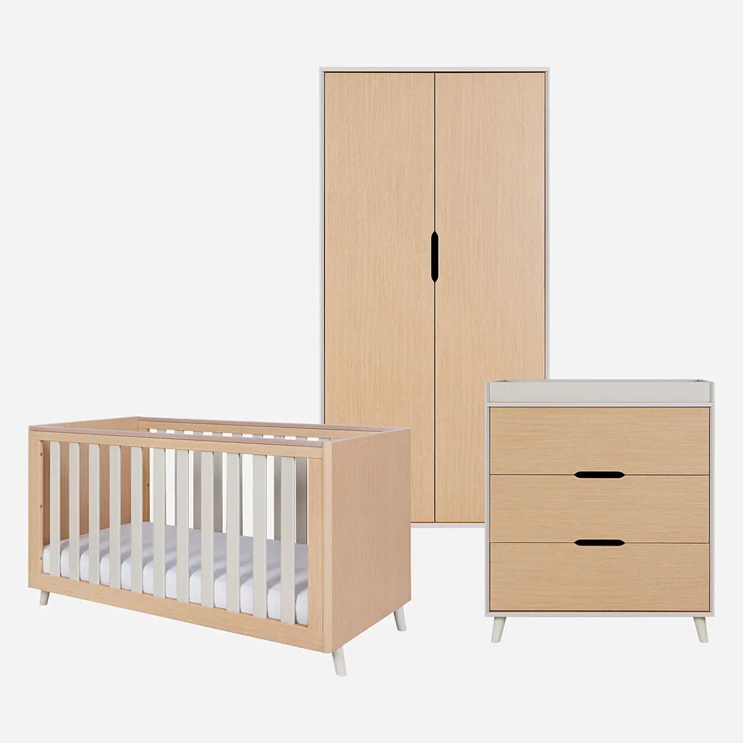 Tutti Bambini Fika 3 Piece with Cot Bed, Dresser Changer and Wardrobe