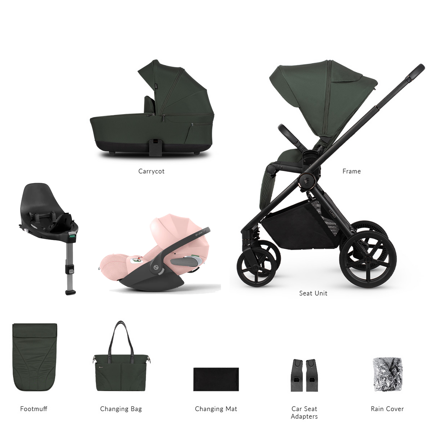 Venicci Claro 3 in 1 with Cybex Cloud T & Base T