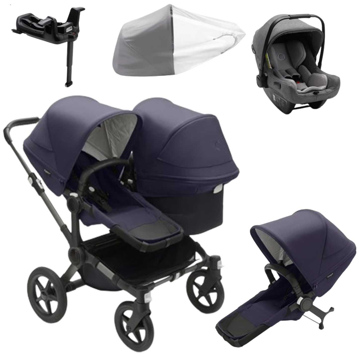 Bugaboo Donkey 5 Duo (Double) with Bugaboo Turtle Car Seat & Base