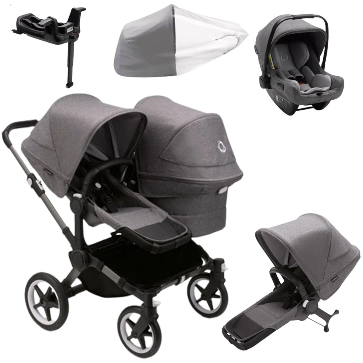 Bugaboo Donkey 5 Duo (Double) with Bugaboo Turtle Car Seat & Base