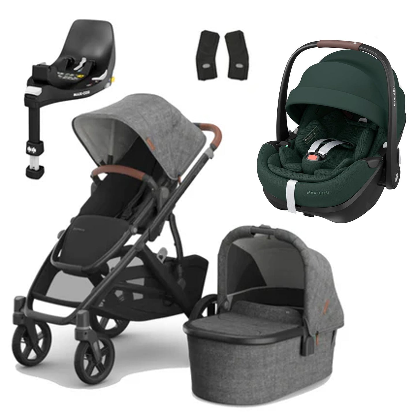UPPAbaby Vista V3 Buggy with Maxi Cosi Pebble 360 Pro2 and Familyfix Pro Isofix Base