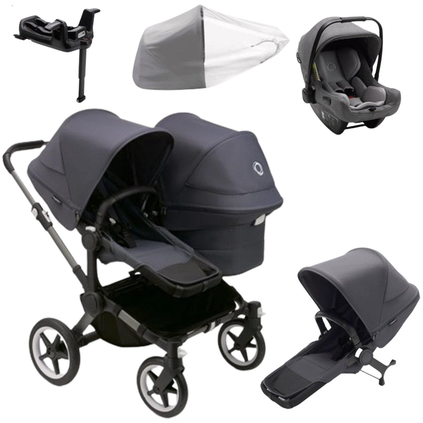 Bugaboo Donkey 5 Duo (Double) with Bugaboo Turtle Car Seat & Base
