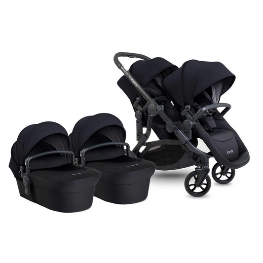 iCandy Orange 4 Twin Pram Complete Bundle- Black