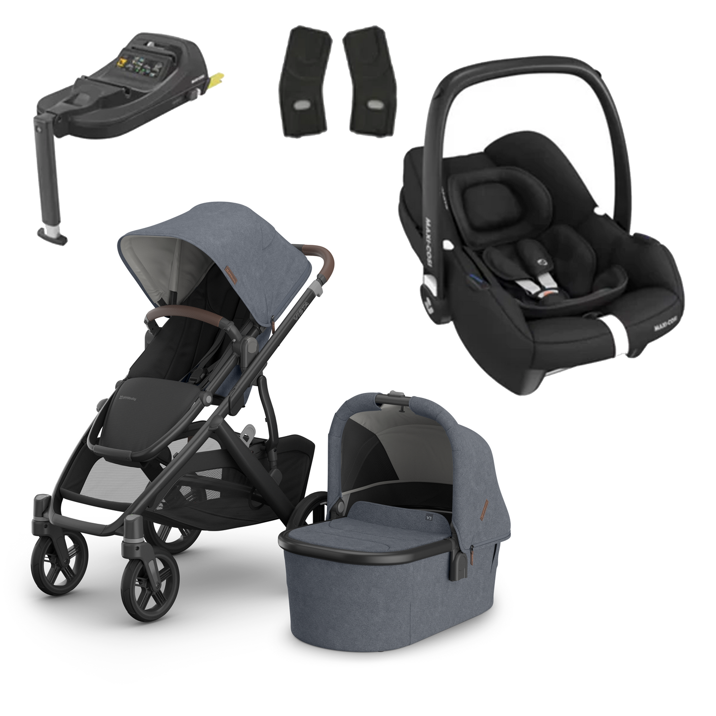 UPPAbaby Vista V3 Buggy with Maxi Cosi CabrioFix and Base