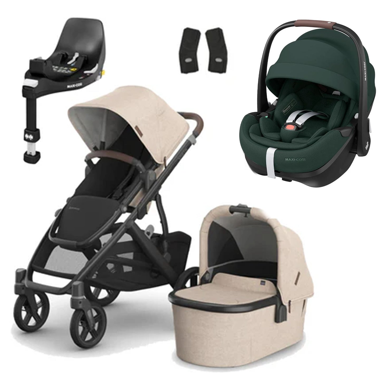UPPAbaby Vista V3 Buggy with Maxi Cosi Pebble 360 Pro2 and Familyfix Pro Isofix Base