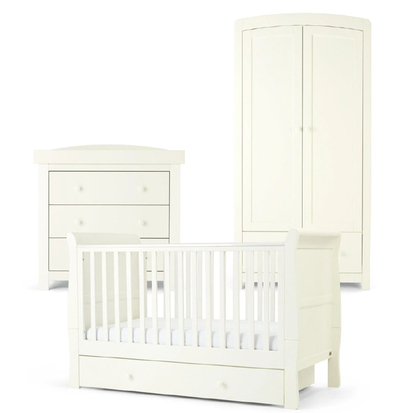 Mamas & Papas Mia 3 Piece Cotbed Range with Dresser Changer and Wardrobe
