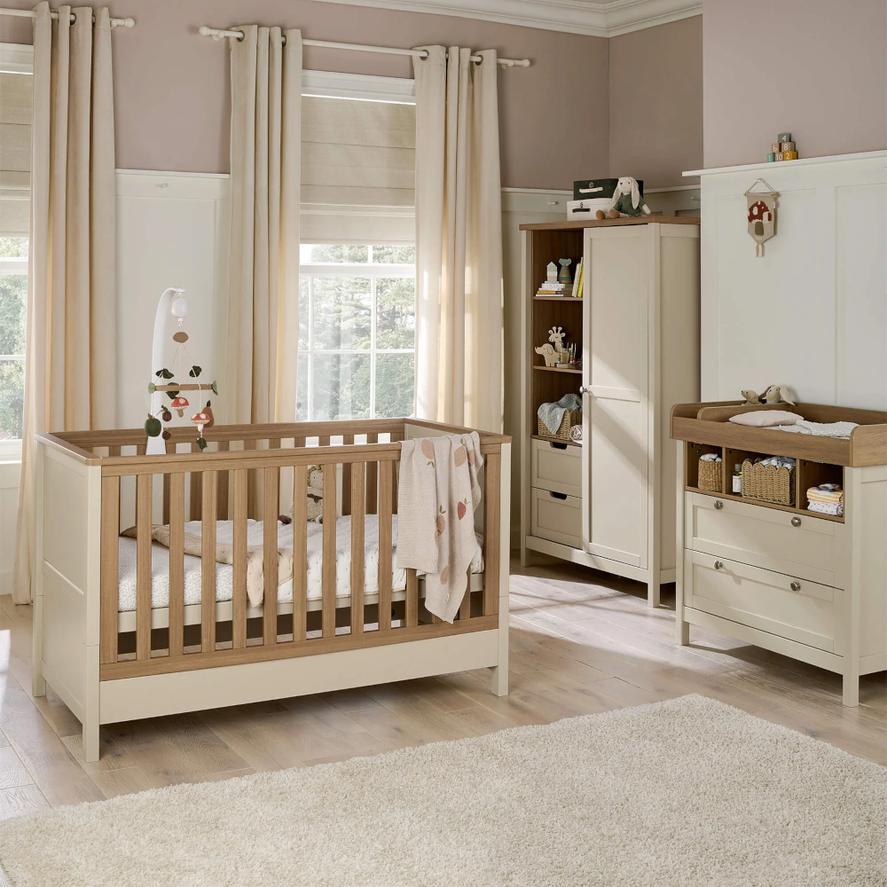 Mamas & Papas Harwell 3 Piece Baby Cot Bed Range with Dresser Changer and Wardrobe
