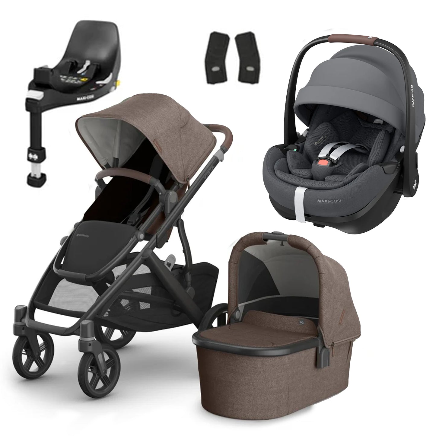 UPPAbaby Vista V3 Buggy with Maxi Cosi Pebble 360 Pro2 and Familyfix Pro Isofix Base