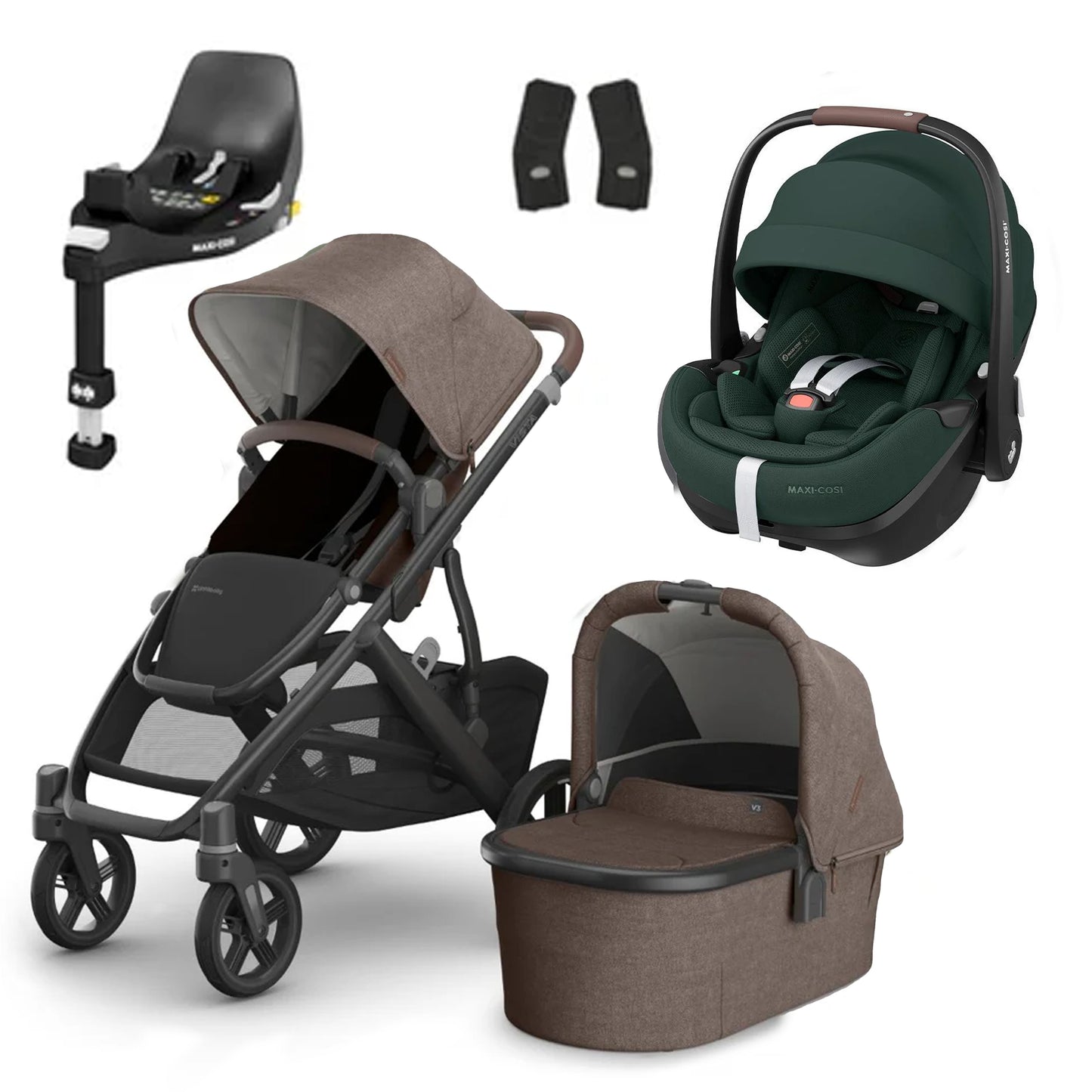 UPPAbaby Vista V3 Buggy with Maxi Cosi Pebble 360 Pro2 and Familyfix Pro Isofix Base