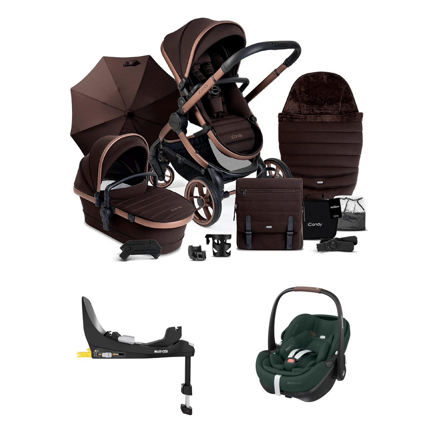 iCandy Peach 7 Bundle with Maxi Pebble Pro 2 And Familyfix Pro Isofix Base