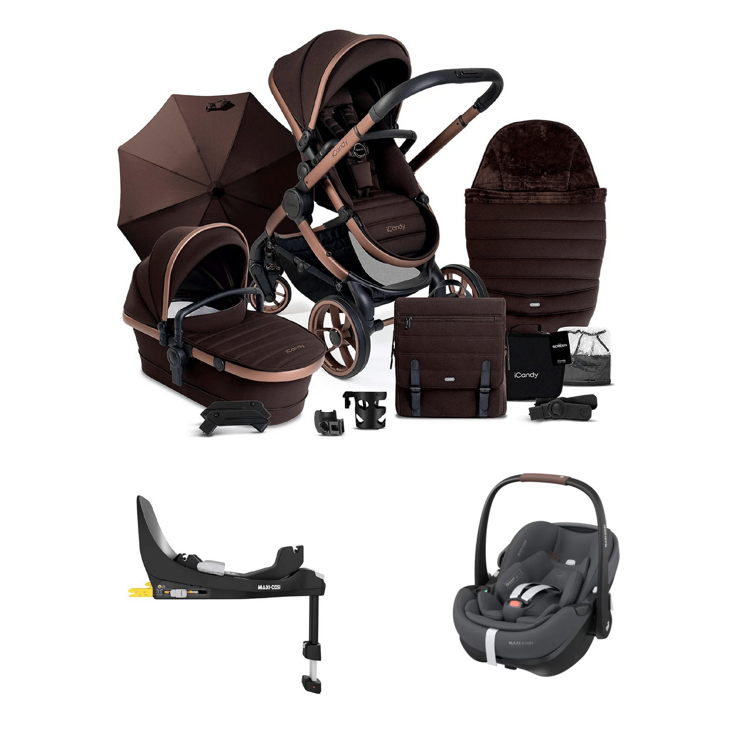 iCandy Peach 7 Bundle with Maxi Pebble Pro 2 And Familyfix Pro Isofix Base