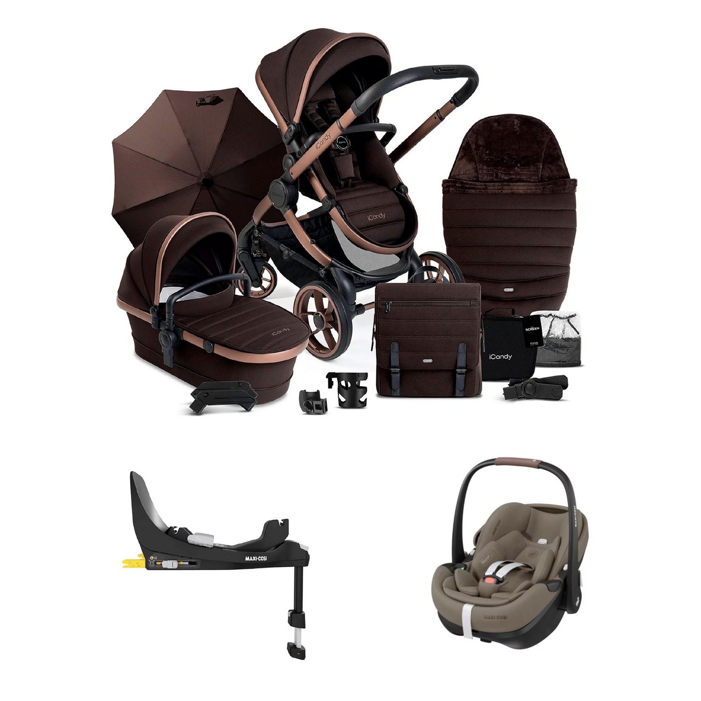 iCandy Peach 7 Bundle with Maxi Pebble Pro 2 And Familyfix Pro Isofix Base