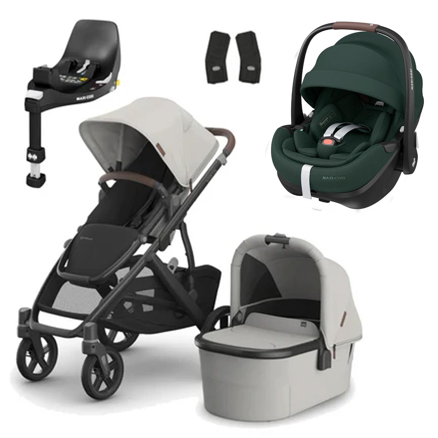 UPPAbaby Vista V3 Buggy with Maxi Cosi Pebble 360 Pro2 and Familyfix Pro Isofix Base