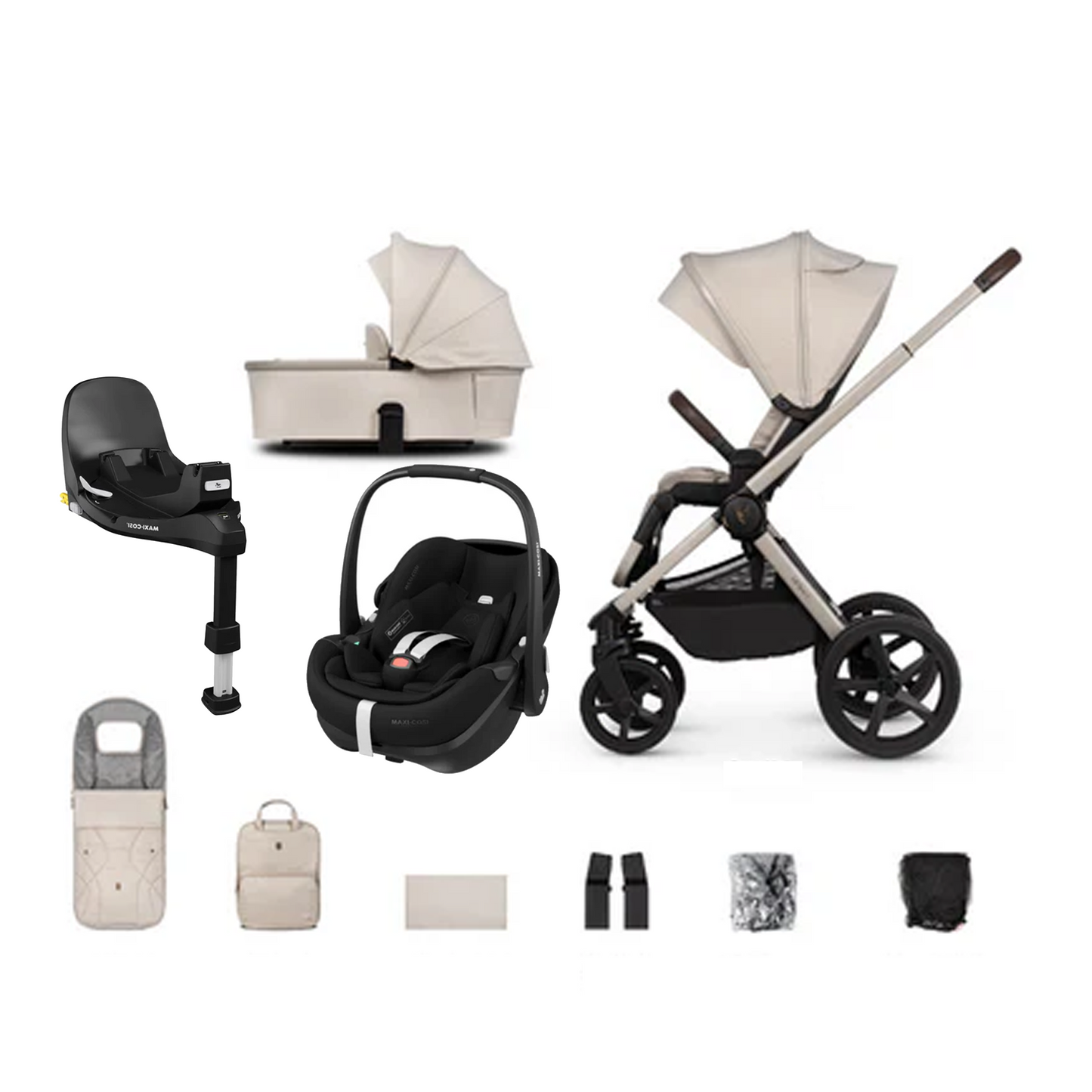 Venicci Upline 2 - 3 in 1 with Maxi Cosi Pebble 360 Pro2 and Familyfix Pro Isofix Base