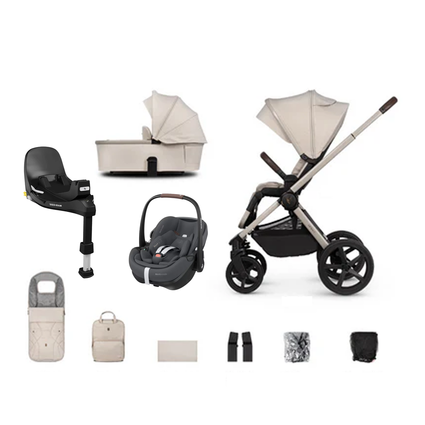 Venicci Upline 2 - 3 in 1 with Maxi Cosi Pebble 360 Pro2 and Familyfix Pro Isofix Base