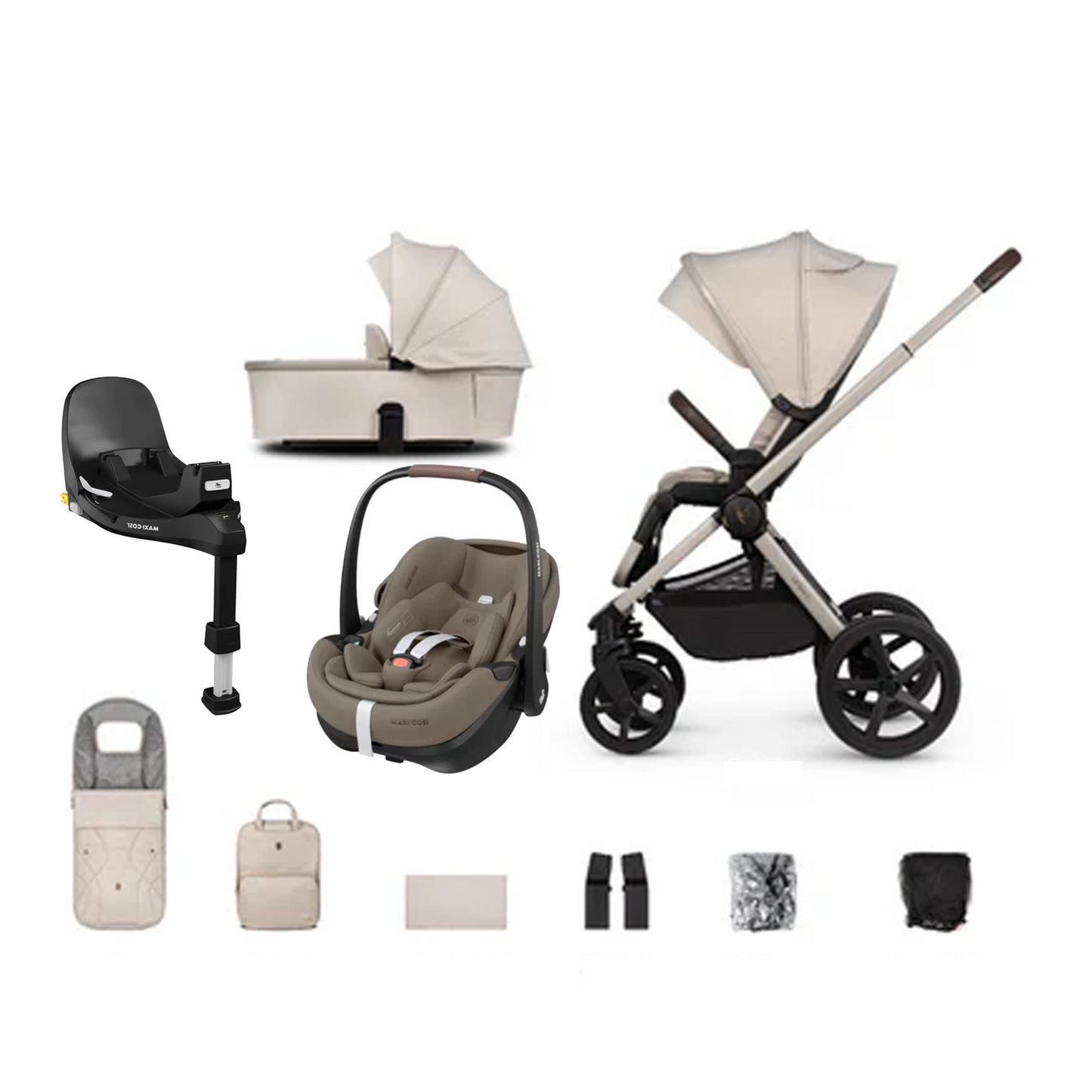 Venicci Upline 2 - 3 in 1 with Maxi Cosi Pebble 360 Pro2 and Familyfix Pro Isofix Base