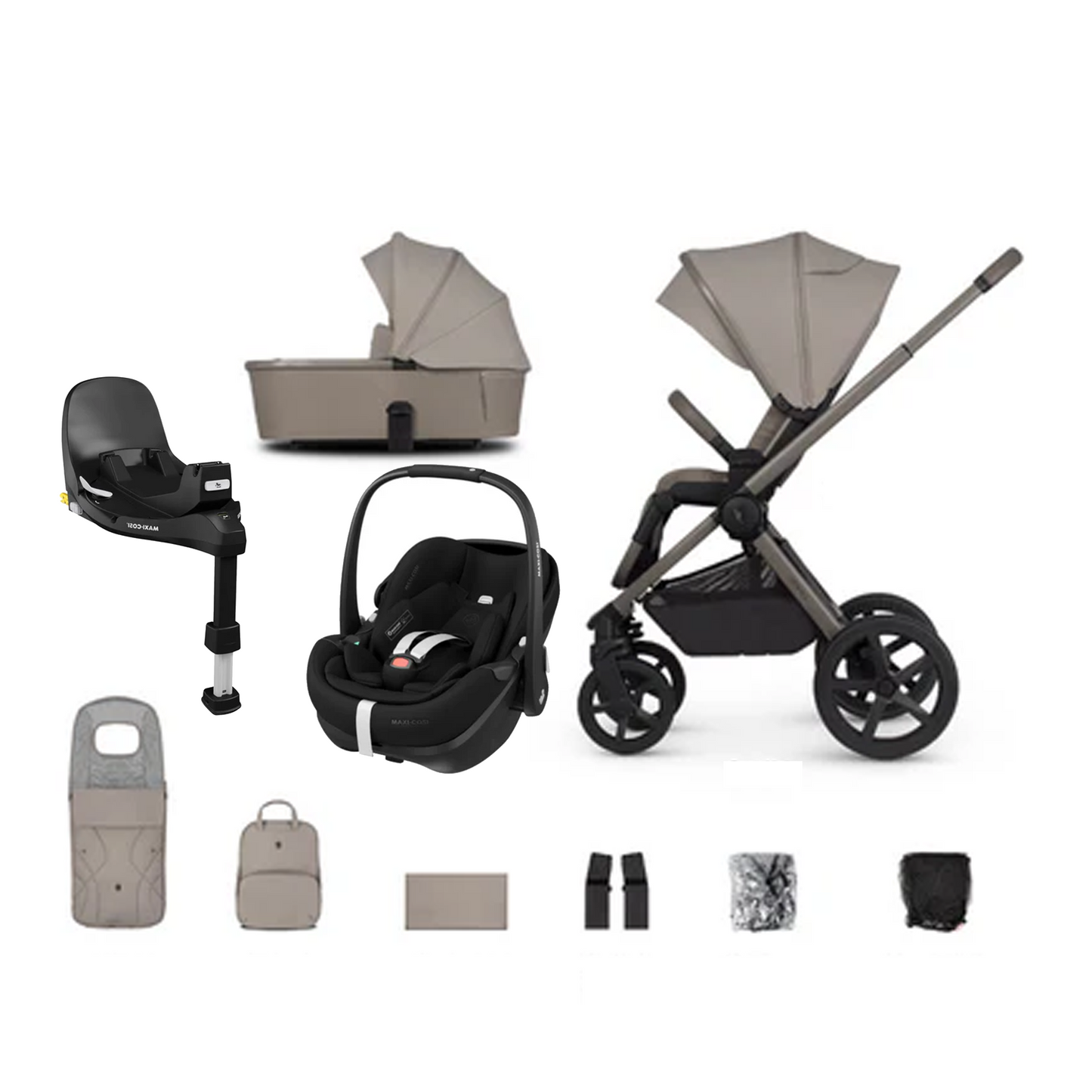 Venicci Upline 2 - 3 in 1 with Maxi Cosi Pebble 360 Pro2 and Familyfix Pro Isofix Base