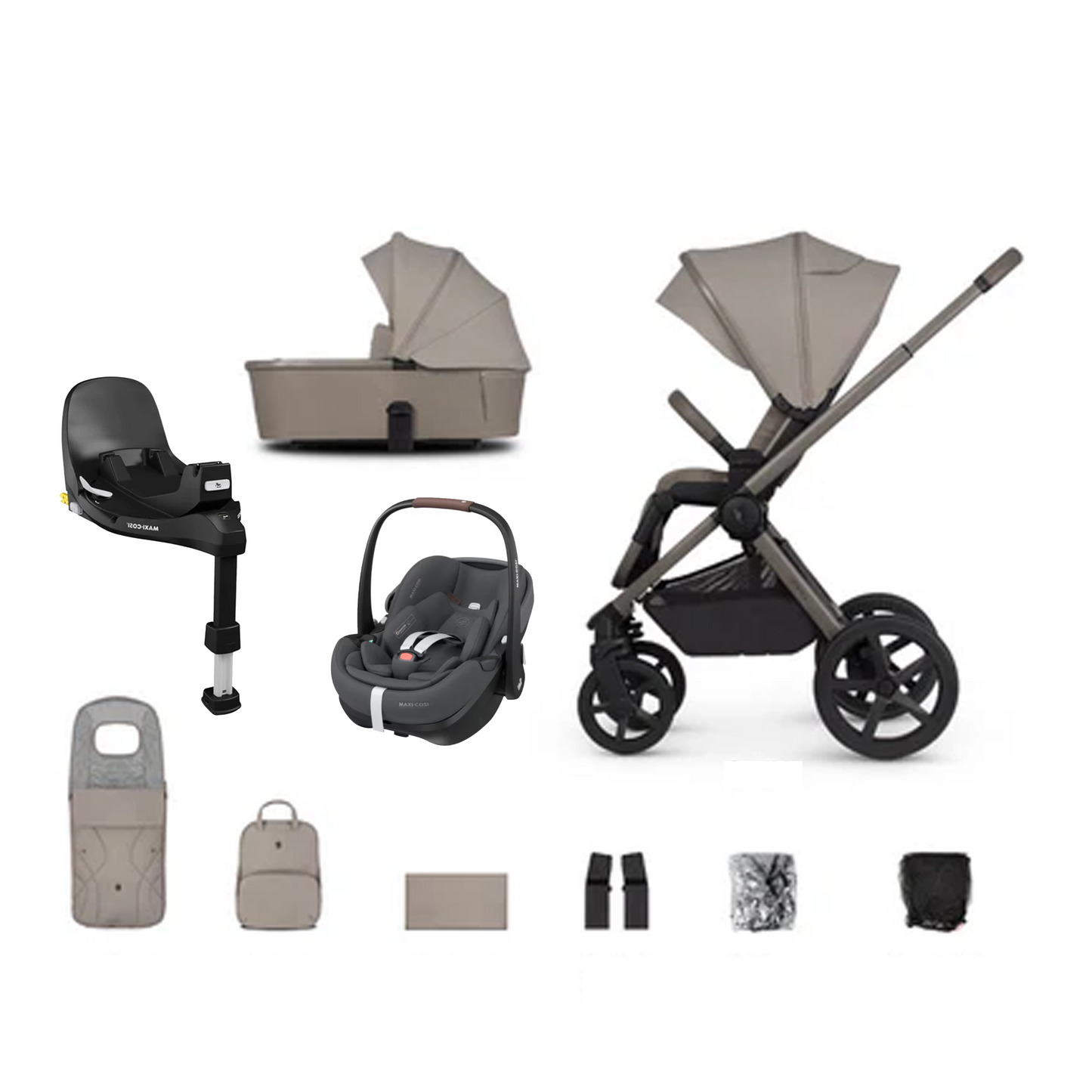 Venicci Upline 2 - 3 in 1 with Maxi Cosi Pebble 360 Pro2 and Familyfix Pro Isofix Base