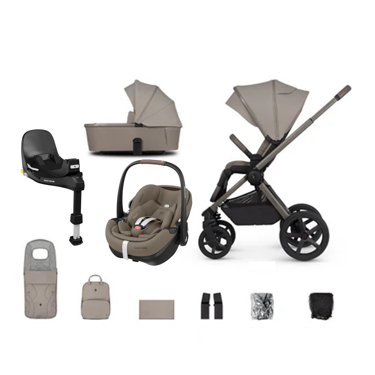 Venicci Upline 2 - 3 in 1 with Maxi Cosi Pebble 360 Pro2 and Familyfix Pro Isofix Base