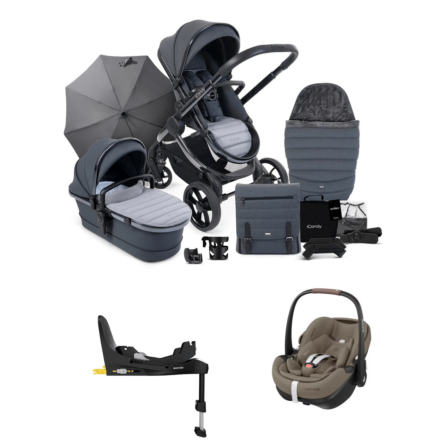 iCandy Peach 7 Bundle with Maxi Pebble Pro 2 And Familyfix Pro Isofix Base
