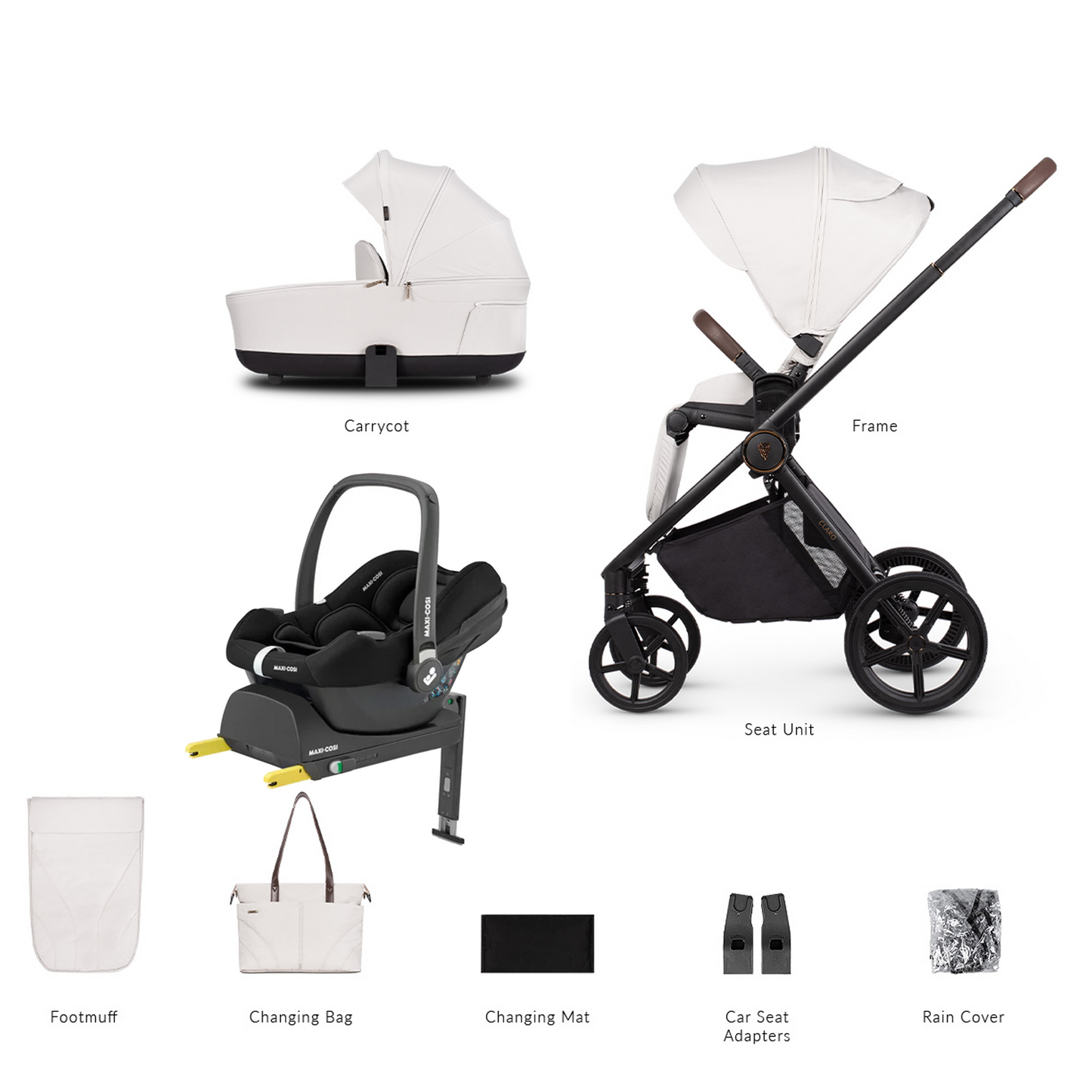 Venicci Claro 3 in 1 with Maxi Cosi CabrioFix and Base