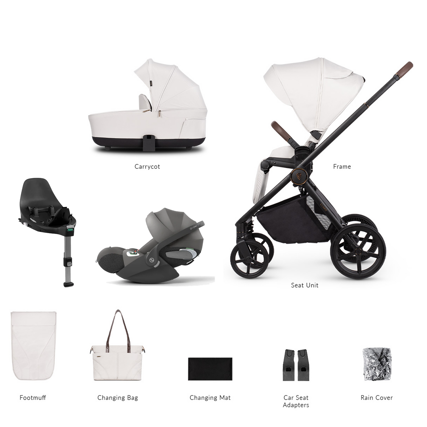 Venicci Claro 3 in 1 with Cybex Cloud T & Base T