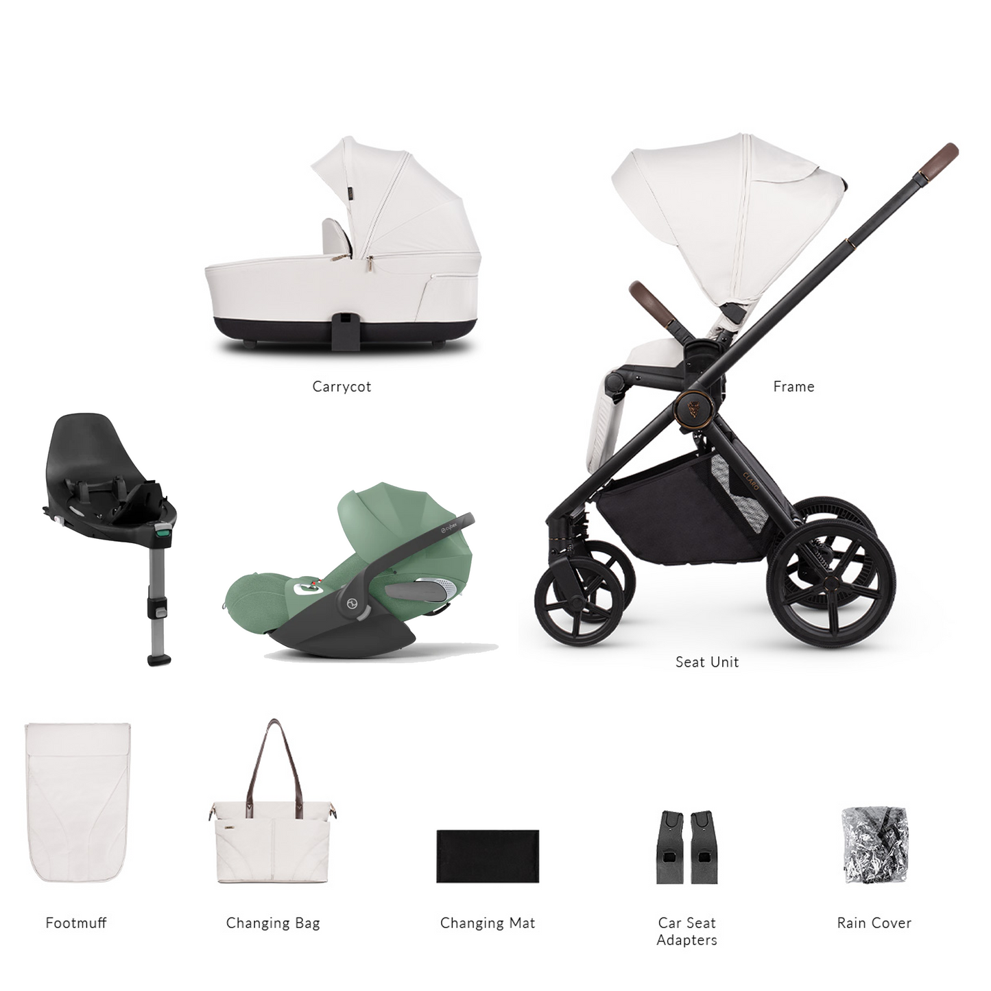 Venicci Claro 3 in 1 with Cybex Cloud T & Base T