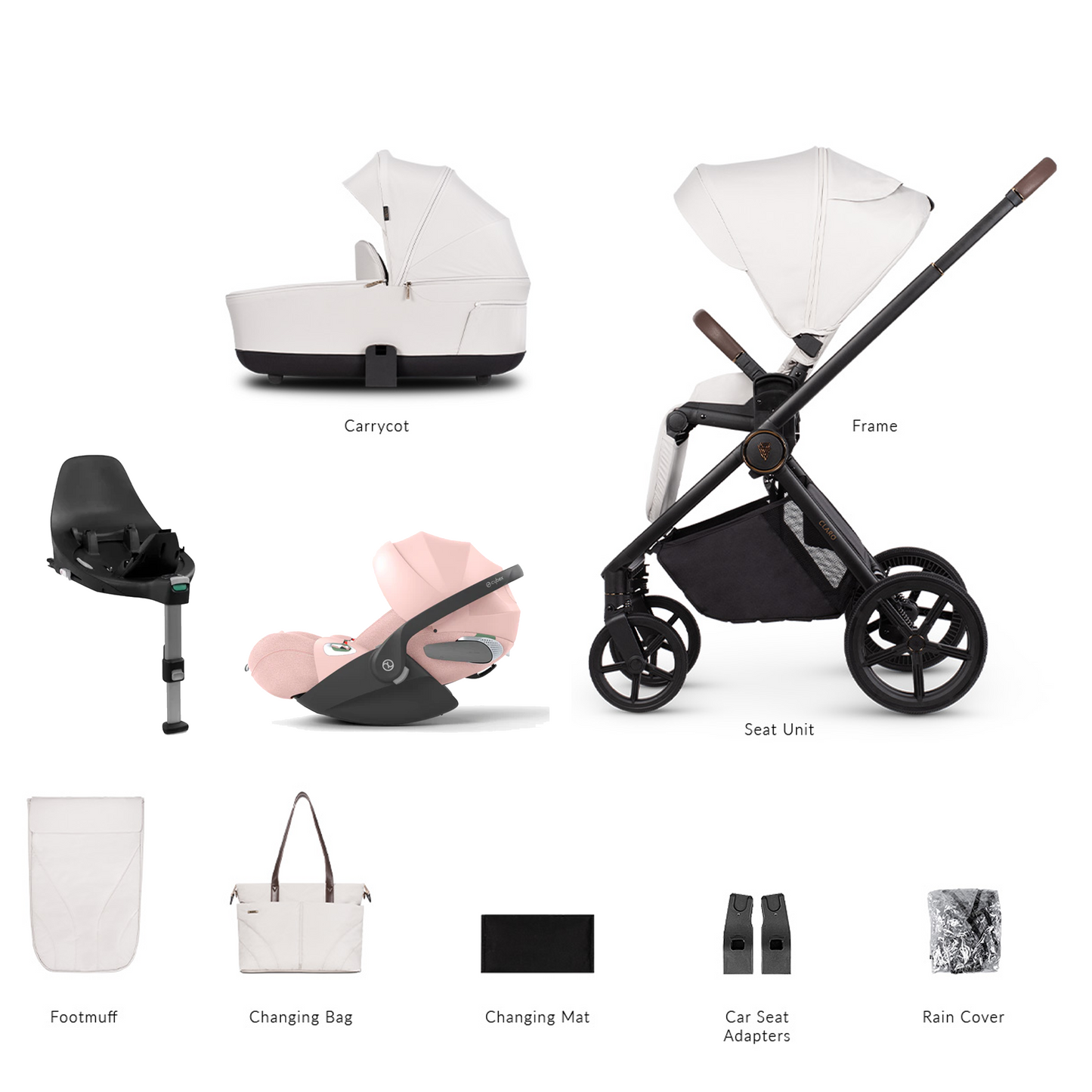 Venicci Claro 3 in 1 with Cybex Cloud T & Base T