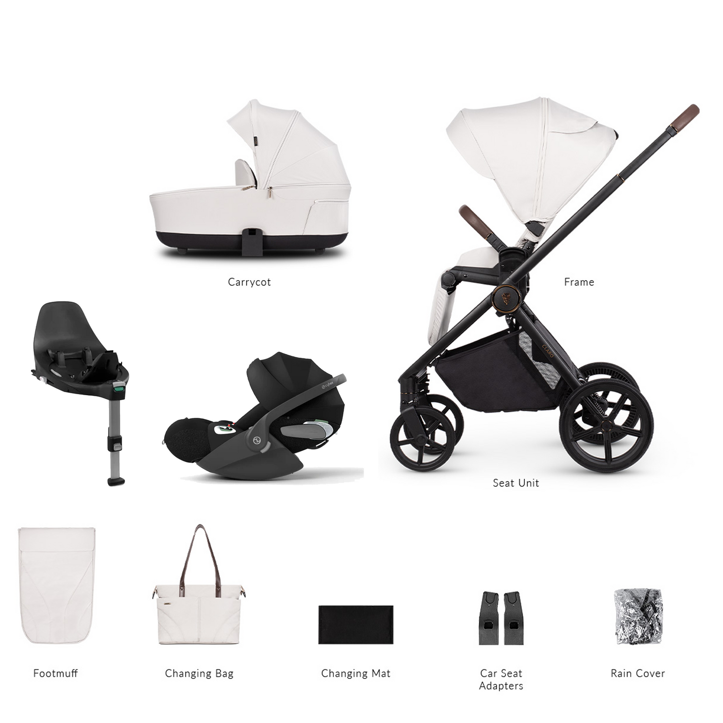 Venicci Claro 3 in 1 with Cybex Cloud T & Base T