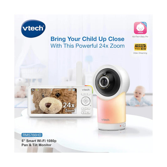 Vtech 5 Inch Smart Wi-Fi Pan & Tilt Monitor RM5766HD