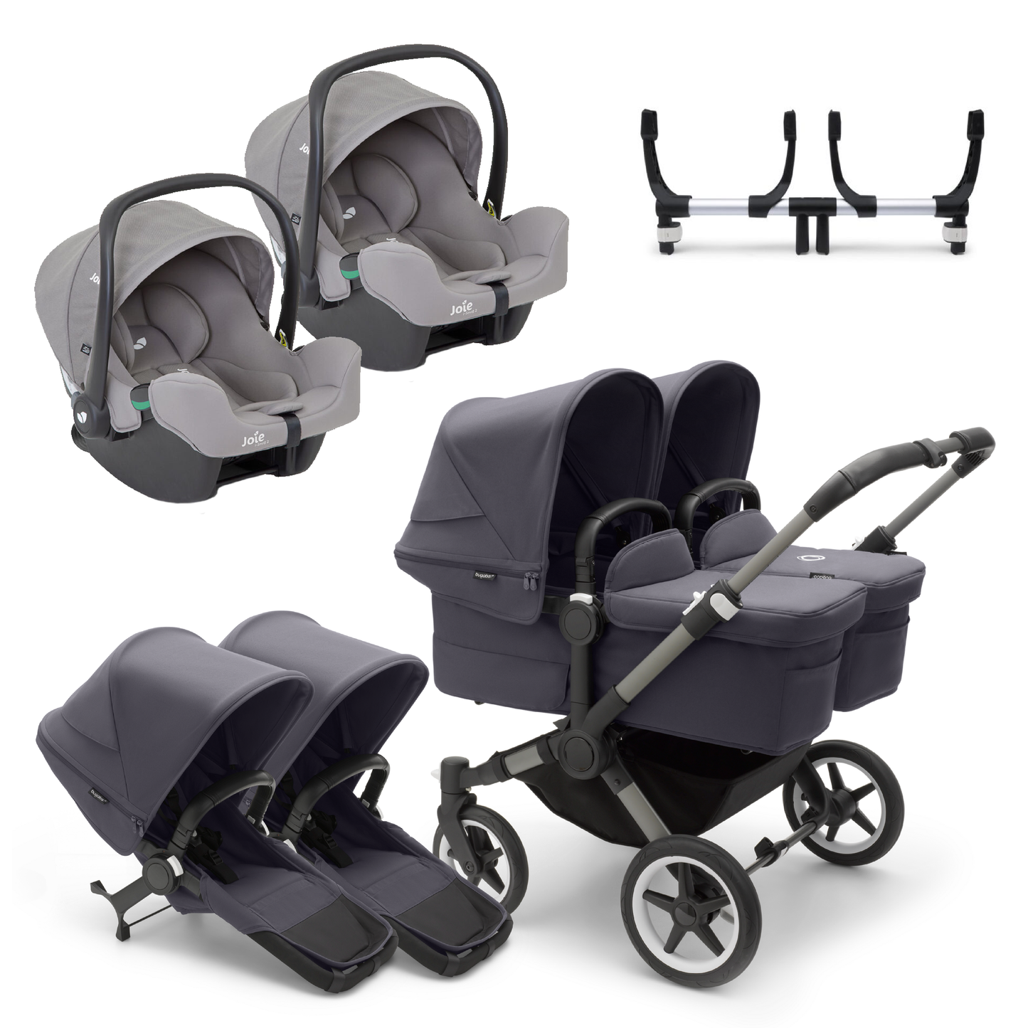 Bugaboo Donkey 5 Twin Bundle with Joie iSnug 2 Car Seat