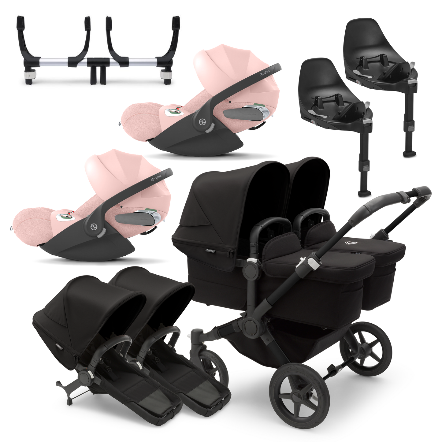 Bugaboo Donkey 5 Twin with Cybex Cloud T Travel System Bundle