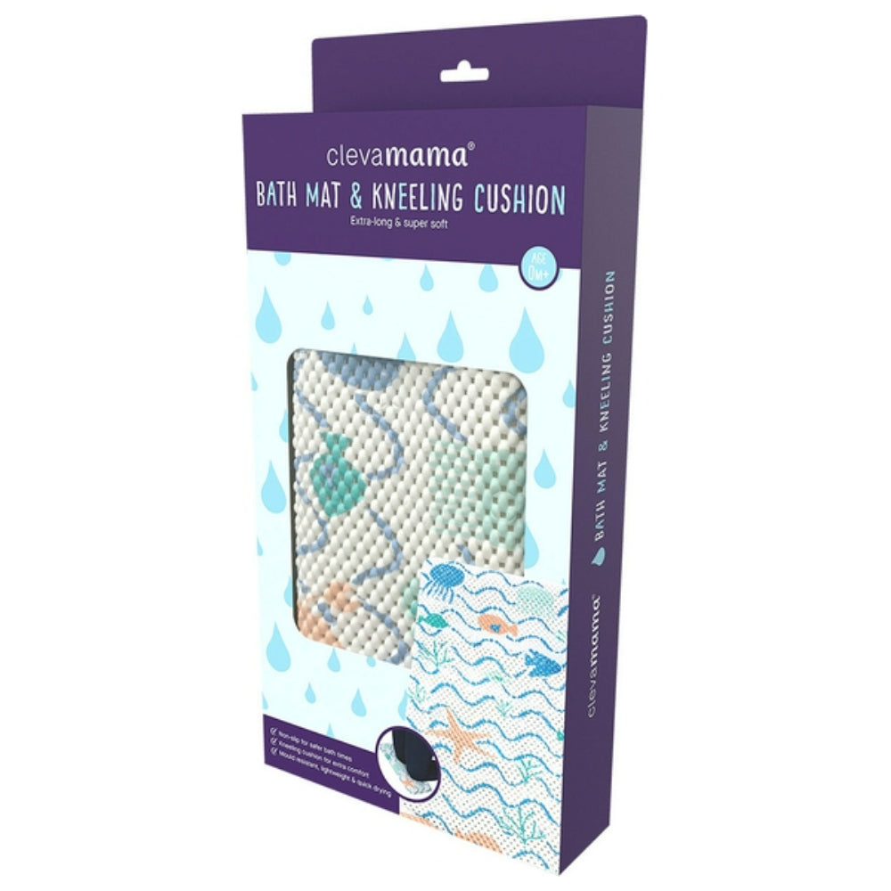 Clevamama Bath Mat with Kneeling Cushion - Under the sea (AntiBac Treated)