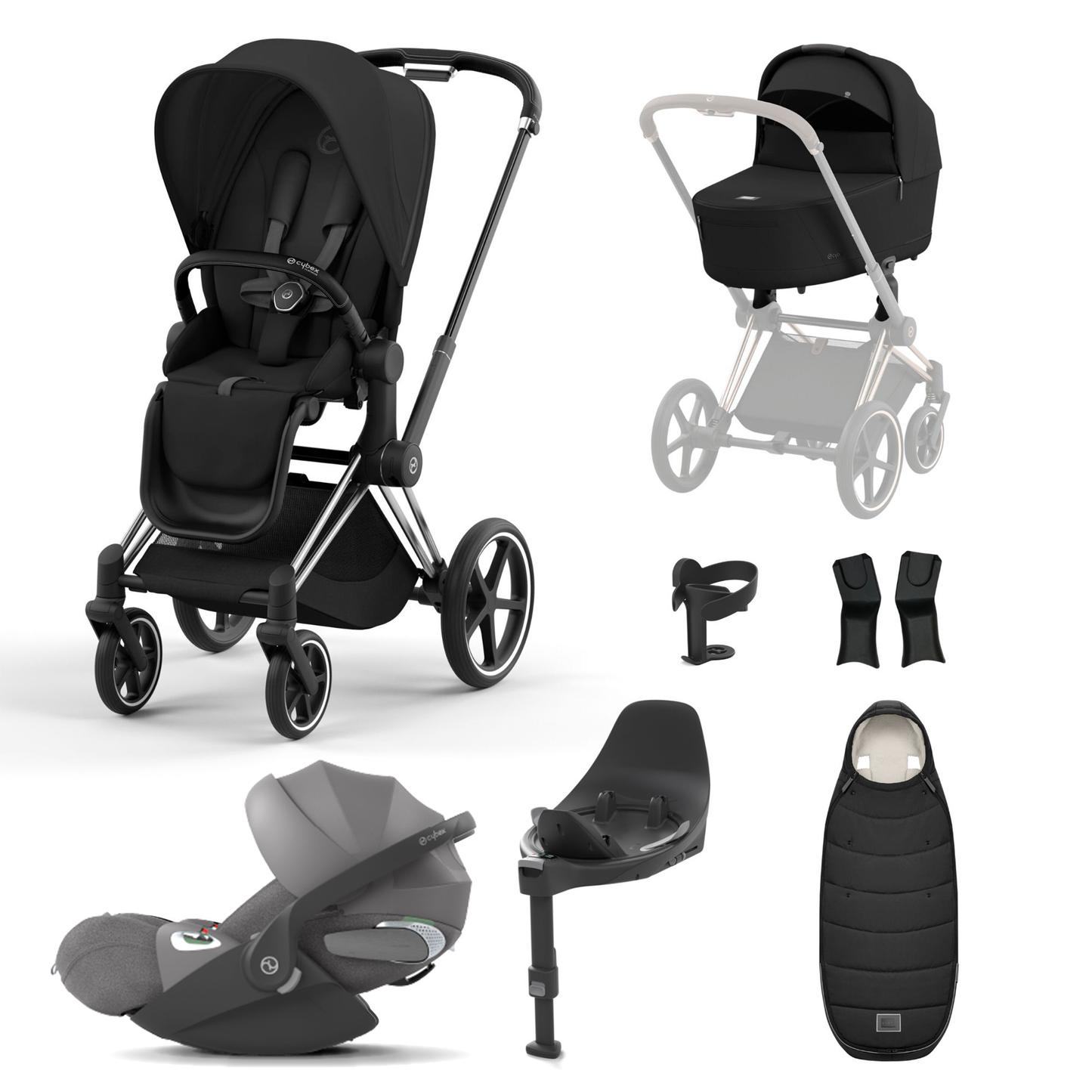 Cybex Priam Essentials Bundle with Cybex Cloud T and Base T