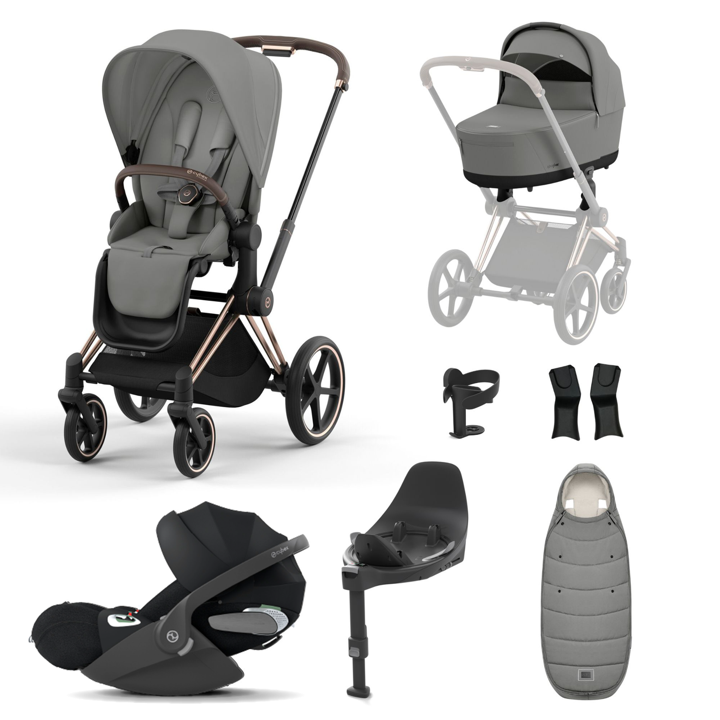 Cybex Priam Essentials Bundle with Cybex Cloud T and Base T