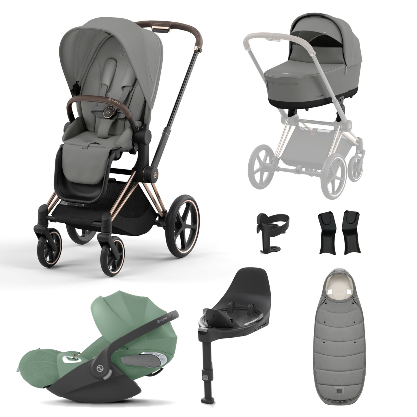 Cybex Priam Essentials Bundle with Cybex Cloud T and Base T
