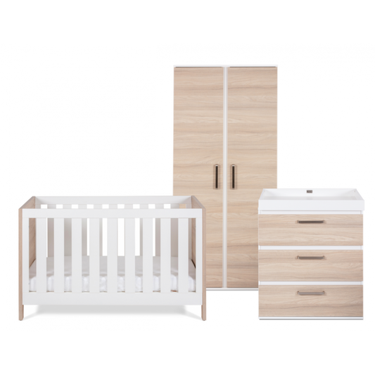 Silver Cross Finchley 3 Piece Furniture Set with Cot Bed, Dresser & Wardrobe