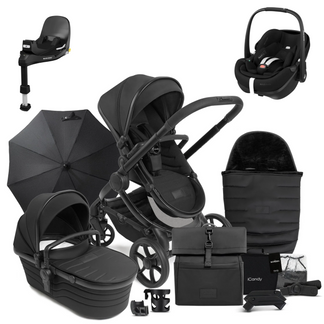 iCandy Peach 7 Studio Complete Newborn Bundle and Travel System with Maxi Cosi Pebble Pro2 Car Seat and Familyfix Pro Base
