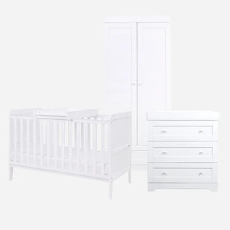 Tutti Bambini Rio 3 Piece Range with Cot Bed, Dresser Changer and Wardrobe